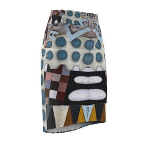 "Alphabet Soup 1" Women's Pencil Skirt dress