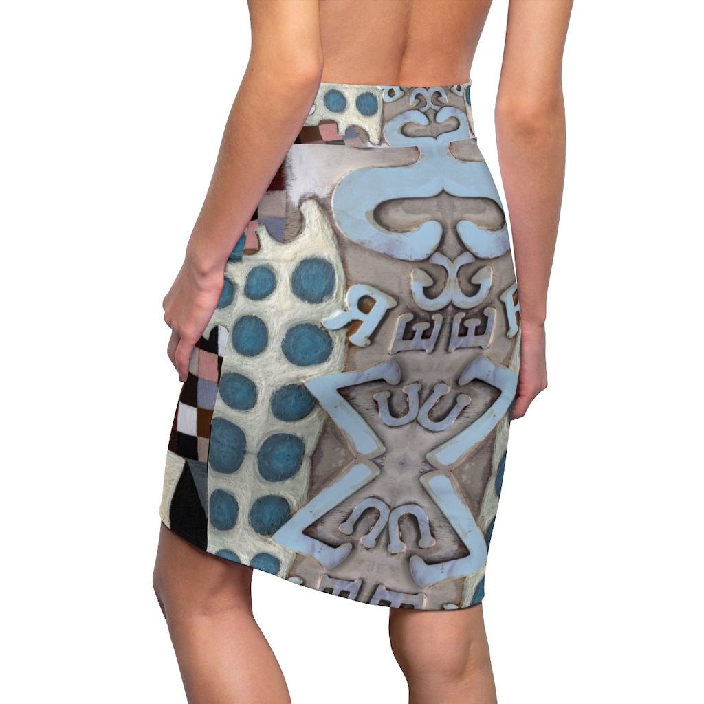 "Alphabet Soup 1" Women's Pencil Skirt dress