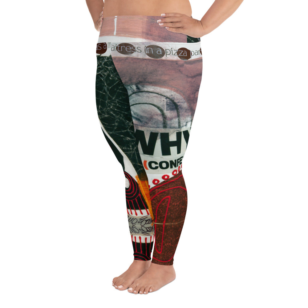 "Why Confess"   All-Over Print Plus Size Leggings